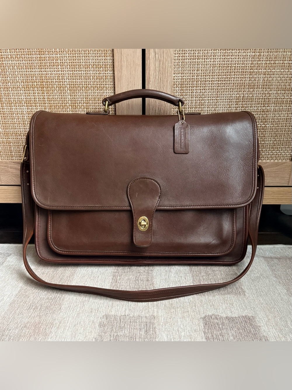 COACH Vintage Metropolitan Mahogany Brown Leather Briefcase Laptop Bag 5180